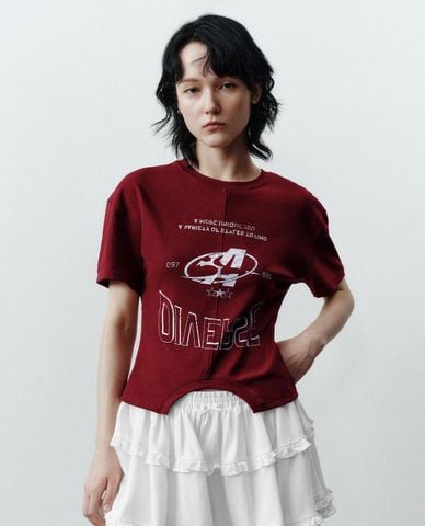  URBAN REVIVO - Áo thun nữ cổ tròn tay ngắn Printed 