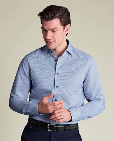  CHARLES TYRWHITT - Áo sơ mi nam cổ bẻ tay dài thời thượng 