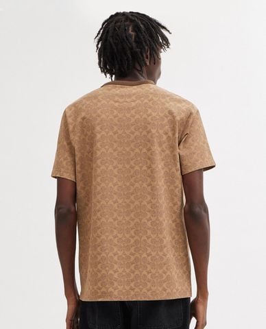  COACH - Áo thun nam cổ tròn tay ngắn Signature 