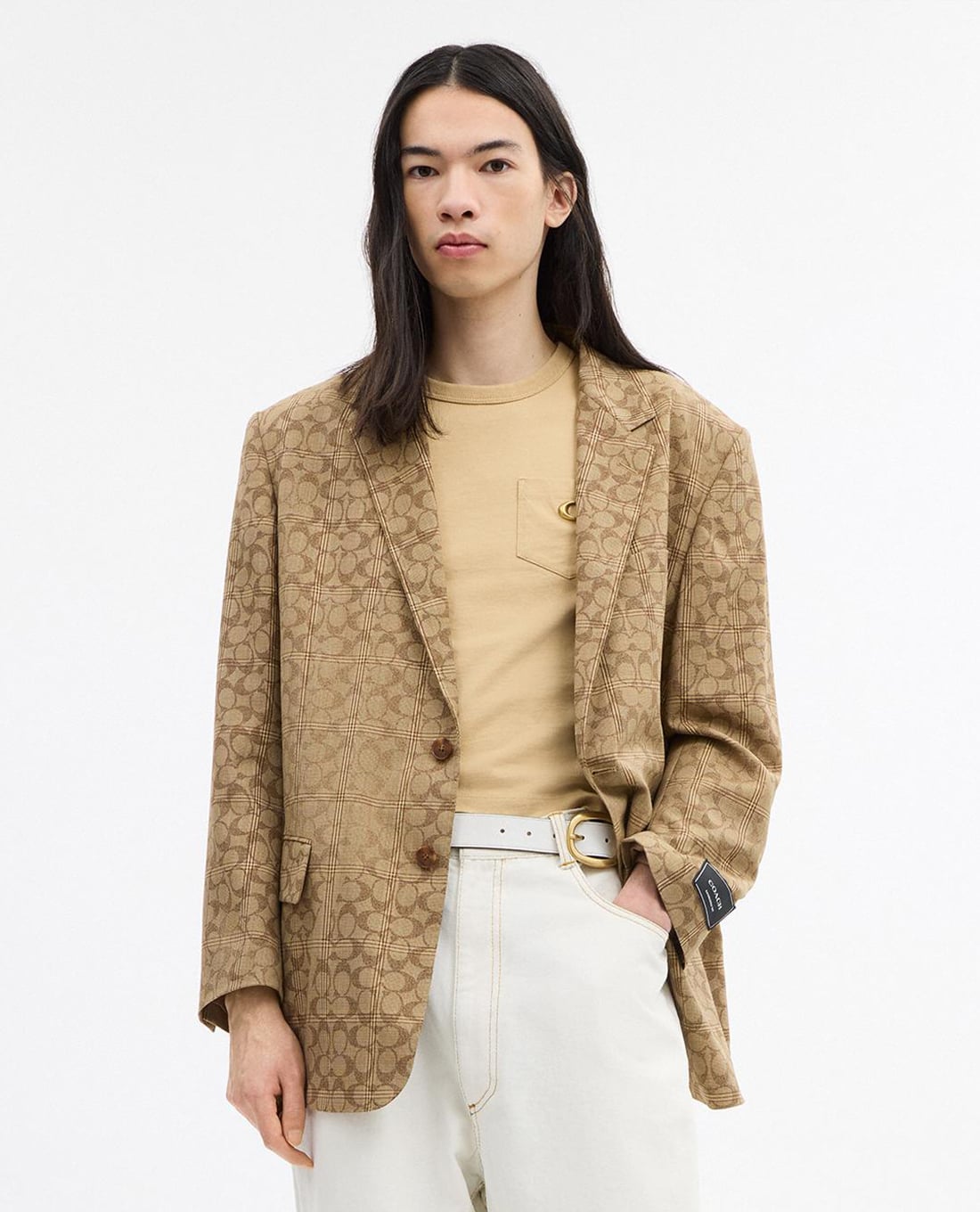 COACH - Áo khoác blazer nam tay dài Signature