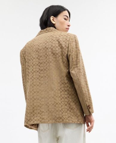  COACH - Áo khoác blazer nam tay dài Signature 