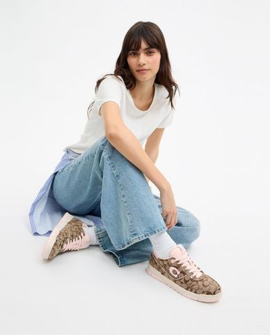  COACH - Giày sneakers nữ cổ thấp Soho Signature Jacquard 