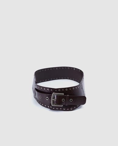  URBAN REVIVO - Thắt lưng nữ bản rộng đính kim loại 