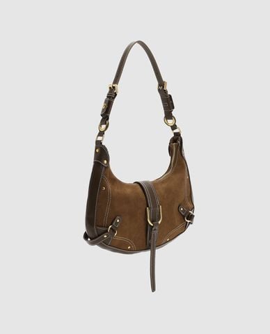  URBAN REVIVO - Túi đeo vai nữ phối đai khoá kim loại 