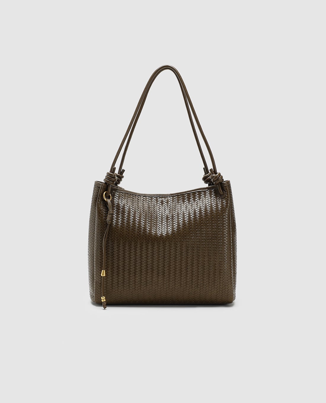 URBAN REVIVO - Túi đeo vai nữ hình vuông phối tua rua