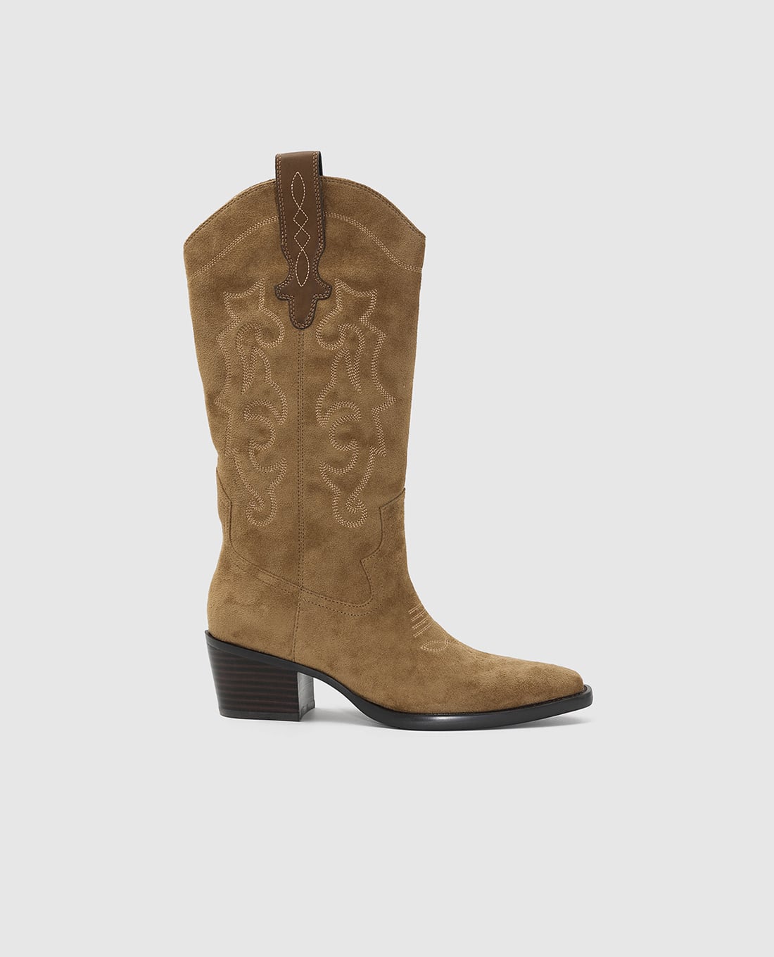 URBAN REVIVO - Boots nữ đế cao họa tiết hoa văn