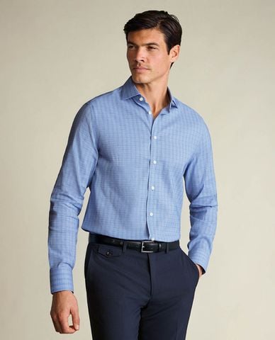  CHARLES TYRWHITT - Áo sơ mi nam cổ bẻ tay dài sọc caro 