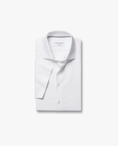  CHARLES TYRWHITT - Áo sơ mi nam cổ bẻ tay ngắn thanh lịch 