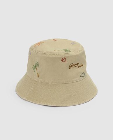  URBAN REVIVO - Nón bucket nữ thêu họa tiết 