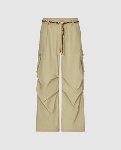  URBAN REVIVO - Quần nam ống rộng kèm dây thắt lưng 