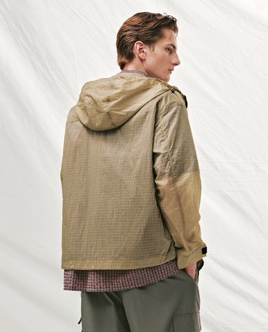  URBAN REVIVO - Áo khoác phối mũ nam túi hộp 