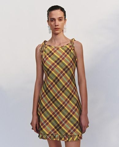  URBAN REVIVO - Đầm hai dây mini thắt nơ nữ tính 