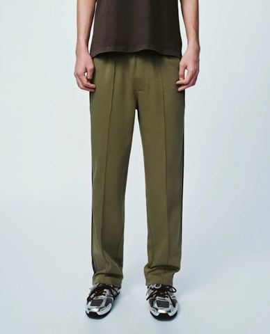  URBAN REVIVO - Quần nam ống đứng lưng thun phối dây rút 