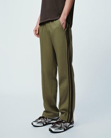  URBAN REVIVO - Quần nam ống đứng lưng thun phối dây rút 