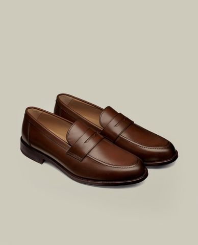  CHARLES TYRWHITT - Giày lười nam mũi tròn Leather Penny 