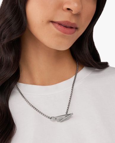  DIESEL - Vòng cổ unisex mắt xích logo D 