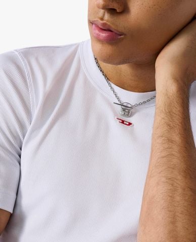  DIESEL - Vòng cổ nam mắt xích bản mảnh logo D 