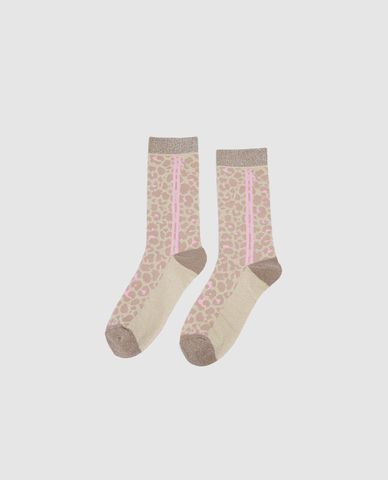  URBAN REVIVO - Vớ nữ cổ cao họa tiết da beo phối sọc 