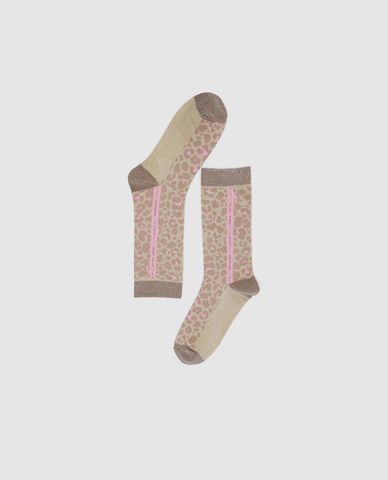  URBAN REVIVO - Vớ nữ cổ cao họa tiết da beo phối sọc 