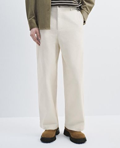  URBAN REVIVO - Quần nam ống rộng lưng cao 