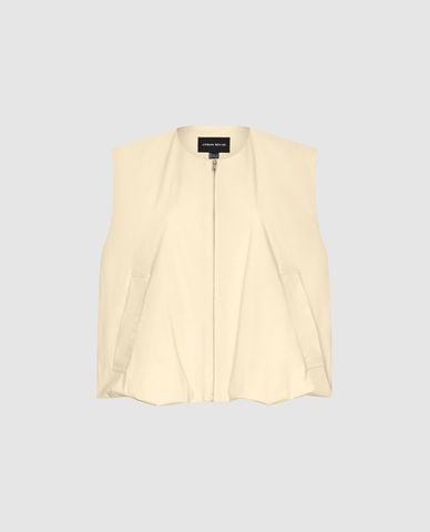  URBAN REVIVO - Áo khoác gilet nữ phối khóa kéo Leisure 