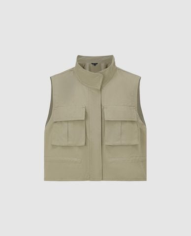 URBAN REVIVO - Áo khoác gilet nữ túi hộp 