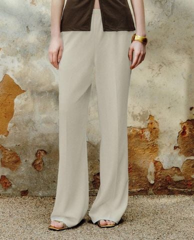  URBAN REVIVO - Quần nữ ống rộng lưng thun 