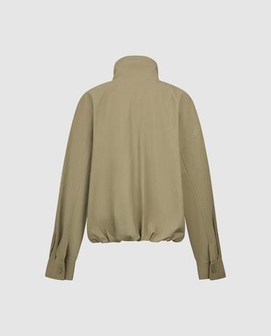  URBAN REVIVO - Áo khoác denim nữ cổ cao phối nút 