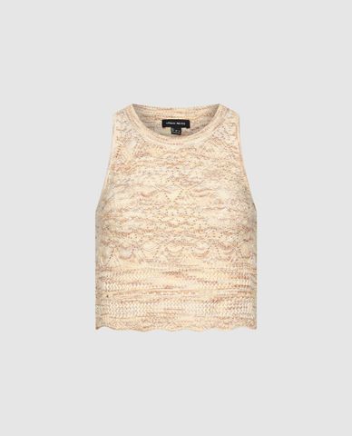  URBAN REVIVO - Áo ba lỗ nữ dệt kim họa tiết ren 