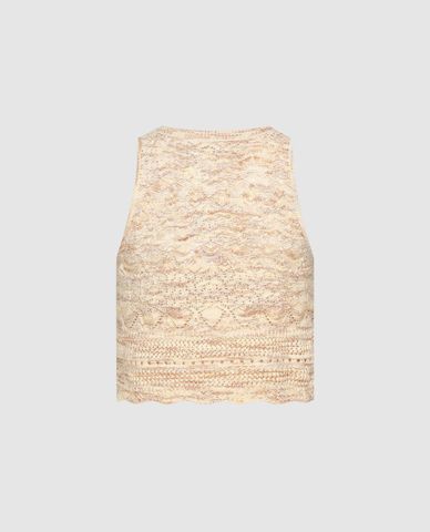  URBAN REVIVO - Áo ba lỗ nữ dệt kim họa tiết ren 