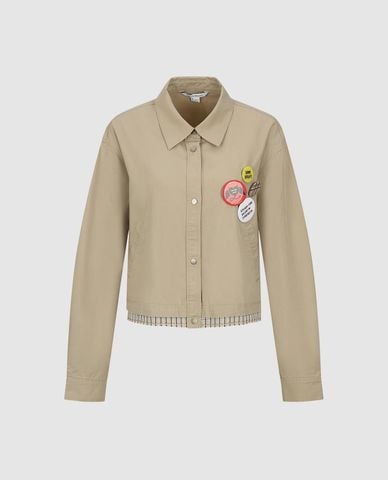  URBAN REVIVO - Áo sơ mi nữ cổ bẻ tay dài viền caro 