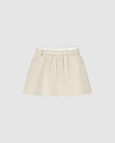  URBAN REVIVO - Chân váy chữ A mini lưng thun 