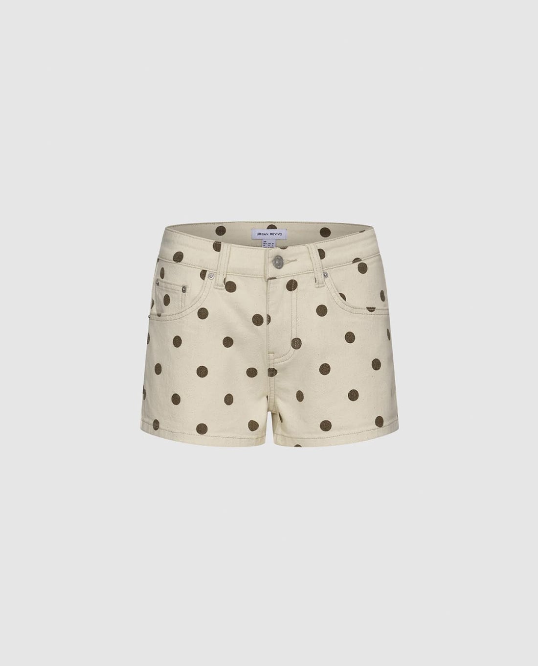 URBAN REVIVO - Quần short jeans nữ chấm bi