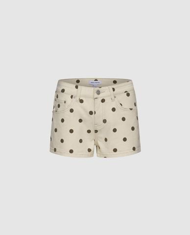  URBAN REVIVO - Quần short jeans nữ chấm bi 