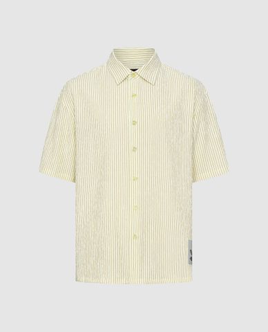  URBAN REVIVO - Áo sơ mi nam cổ bẻ tay ngắn kẻ sọc 