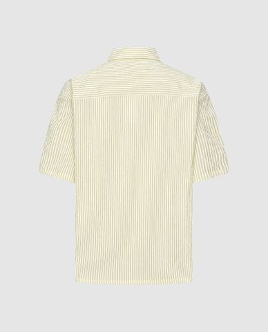  URBAN REVIVO - Áo sơ mi nam cổ bẻ tay ngắn kẻ sọc 