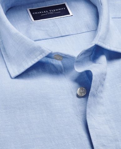  CHARLES TYRWHITT - Áo sơ mi nam cổ bẻ tay dài Pure Linen 