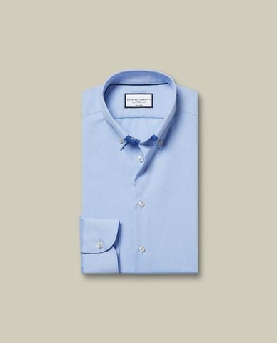  CHARLES TYRWHITT - Áo sơ mi nam cổ bẻ tay dài Button Down Collar Non Iron 