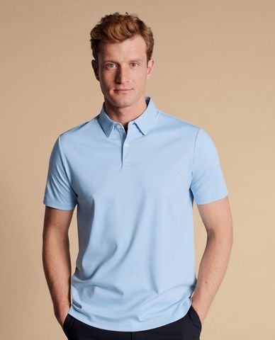  CHARLES TYRWHITT - Áo polo nam cổ bẻ tay ngắn Smart Jersey 