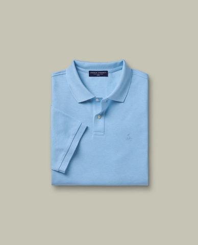  CHARLES TYRWHITT - Áo polo nam cổ bẻ tay ngắn Pique 