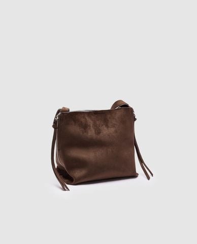  URBAN REVIVO - Túi đeo chéo nữ phối dây tua rua 