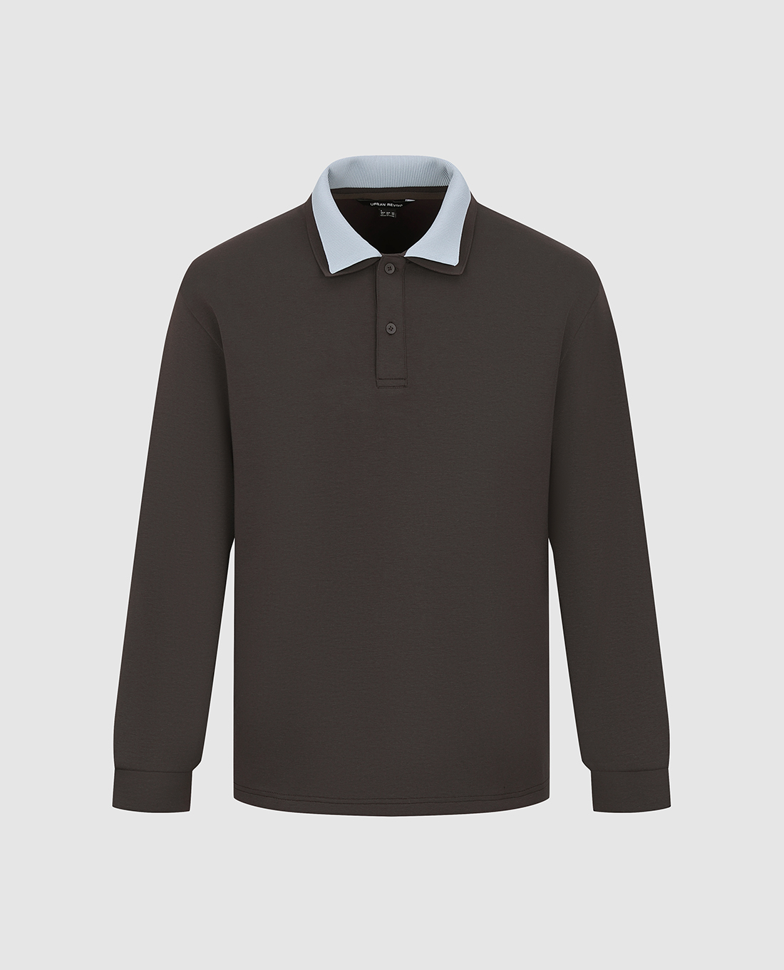 URBAN REVIVO - Áo polo nam cổ bẻ tay dài cổ điển