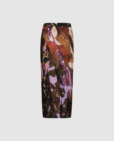  URBAN REVIVO - Chân váy midi phom ôm họa tiết trừu tượng 