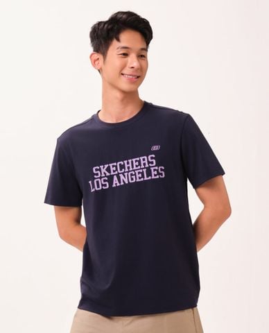  SKECHERS - Áo thun nam cổ tròn tay ngắn Iconic 