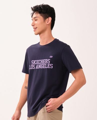  SKECHERS - Áo thun nam cổ tròn tay ngắn Iconic 