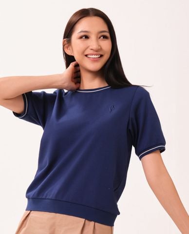  SKECHERS - Áo thun nữ cổ tròn tay ngắn Lounge 