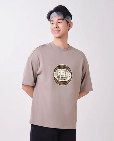  SKECHERS - Áo thun thể thao nam tay ngắn Hoop Hype Iconic 