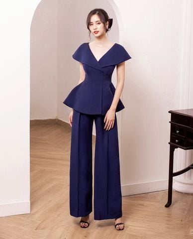  LARMES - Áo kiểu nữ cổ chữ V chiết eo Selena 