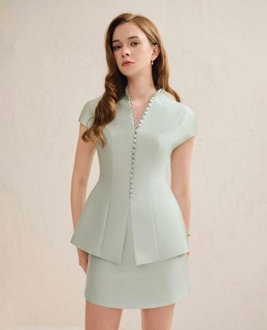  LARMES - Chân váy chữ A mini cạp cao Priti 