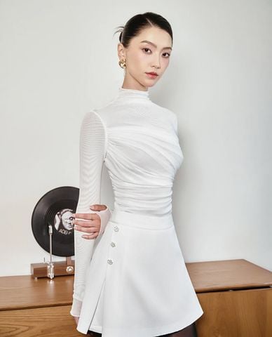  LARMES - Áo kiểu nữ tay dài xuyên thấu Margot 